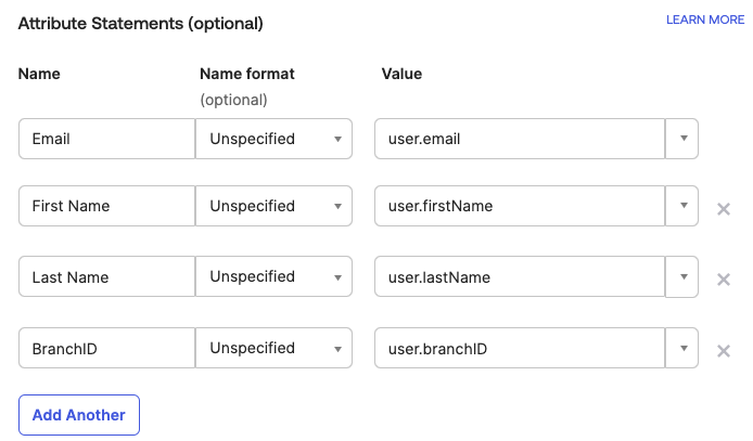 Map SAML attributes